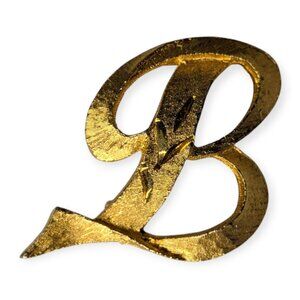 Vintage Mamselle Signed Gold Tone Letter B Brooch/Pin